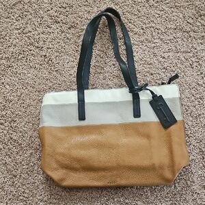 Multi Tone Leather Tote Bag